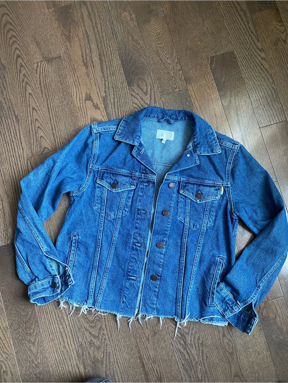 Rails back patchwork Blue Distressed Denim Jacket women’s xs